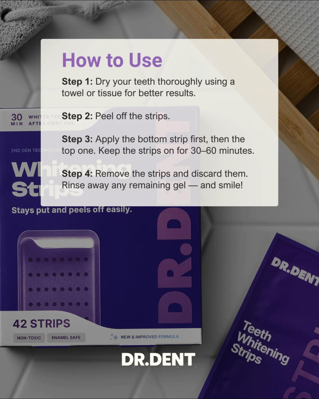 Dr dent - Purple teeth whitening strips